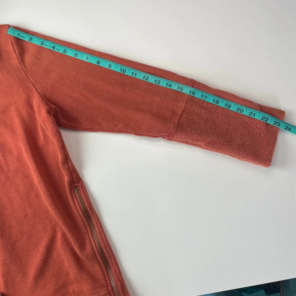Rachel Hollis Womens Burnt Orange Fleece Side Zip Hoodie Sweatshirt Size M